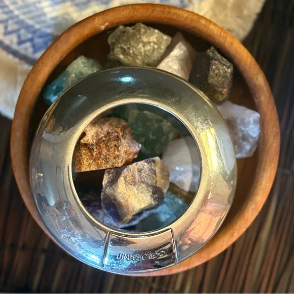 Jimmy Choo Chunky Bangle/ Bag Accessory, Silver - Picture 13 of 13